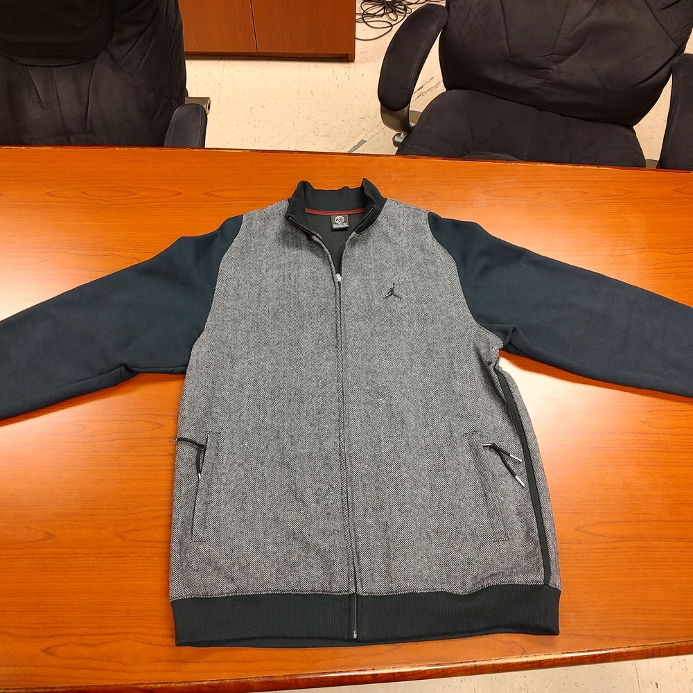 Gray and Black Zip-Up Jacket